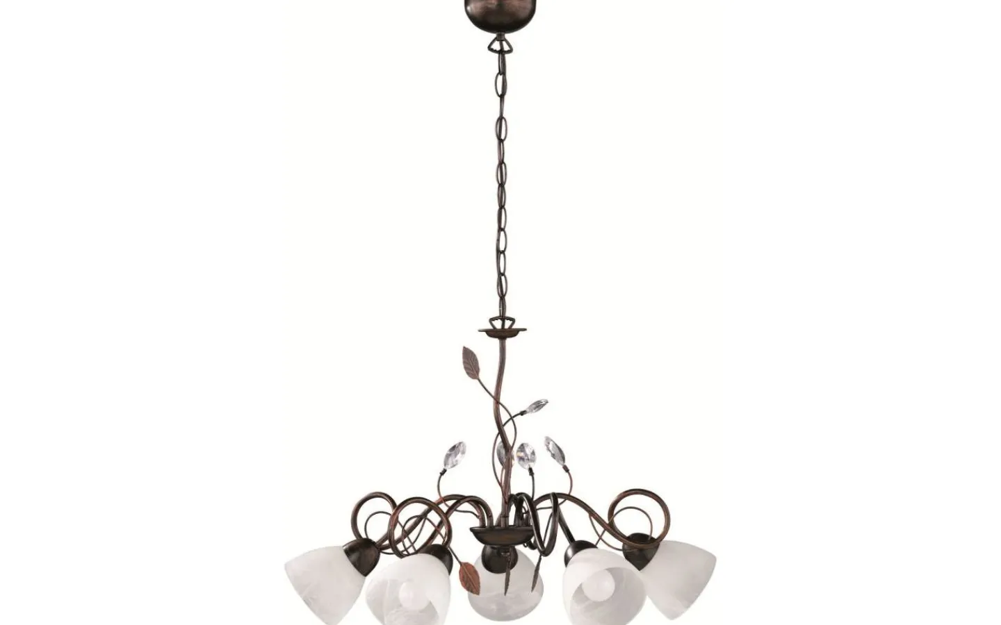 Stora Taklampor Ø70-150 Cm-Trio Lighting Traditio Takkrona 70cm 5-delad E14 rustik