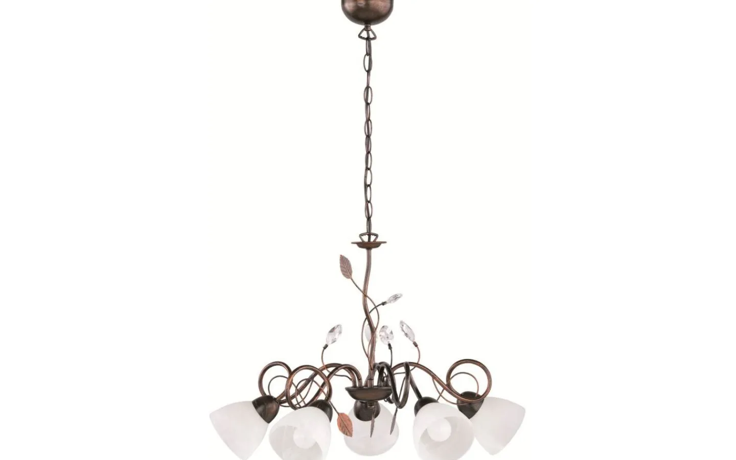 Stora Taklampor Ø70-150 Cm-Trio Lighting Traditio Takkrona 70cm 5-delad E14 rustik