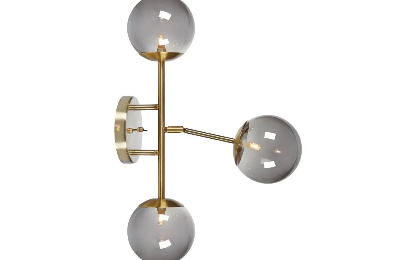 Lampetter-Markslojd Trinity Vägglampa 3L 60cm Mässing/Rökfärgad