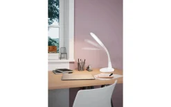 Skrivbordslampor-Eglo Trunca Skrivbordslampa 49cm med QI-Laddare LED 2700-5000K 3,7W Vit