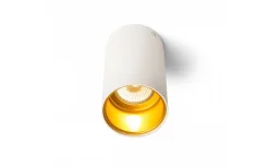 Takspot Med 1 Lampa < Rendl Tuba Takspotlight Matt Vit/Guld