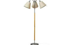 Klassiska Golvlampor|Golvfötter < ArmaturHantverk Tullgarn Golvfot 148cm 3L Råjärn/Ek
