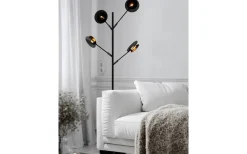 Golvlampor-By Rydens Turno Golvlampa 176cm Svart/Guld