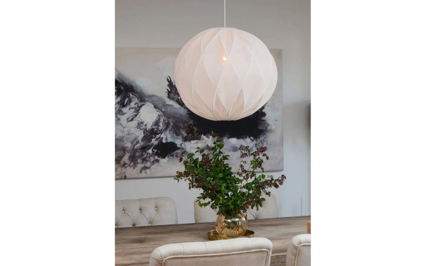 Vardagsrum|Sovrum-Hallbergs Twister Lampskärm 50cm Stretch Vit