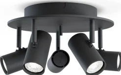 Runda Takspotlights|Takspot Med 3 Lampor-Belid Tyson Spotlight 5L 29cm Svart