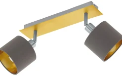 Avlånga Takspotlights|Takspot Med 2 Lampor-Eglo Valbiano Takspotlight 32cm Borstad mässing