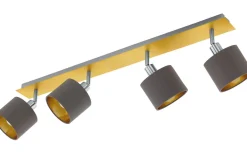 Avlånga Takspotlights|Takspot Med Minst 4 Lampor-Eglo Valbiano Takspotlight 78cm Borstad mässing