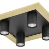 Plafonder-Eglo Valcasotto Plafond 37cm Svart/Natur