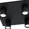Takspot Med Minst 4 Lampor-Eglo Valcasotto Takspotlight 32cm GU10 LED 3000K 4x4,5W Svart