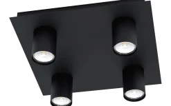 Takspot Med Minst 4 Lampor-Eglo Valcasotto Takspotlight 32cm GU10 LED 3000K 4x4,5W Svart