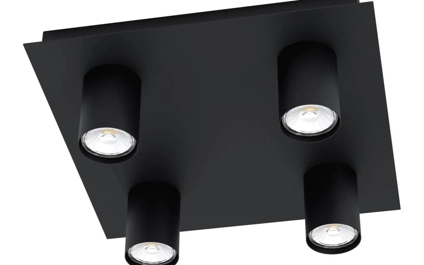Takspot Med Minst 4 Lampor-Eglo Valcasotto Takspotlight 32cm GU10 LED 3000K 4x4,5W Svart