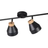 Avlånga Takspotlights|Takspot Med Minst 4 Lampor < Reality Valentin Spotlight 4-delad E14 matt svart/guld/trä