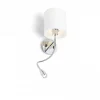 Sovrum|Läslampor < Rendl Versina Vägglampa Vit/Krom E27 + 3W LED 25° 3000K