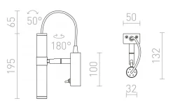 Sovrum|Läslampor < Rendl Viper Wl Vägglampa Svart krom LED 3W 3000K