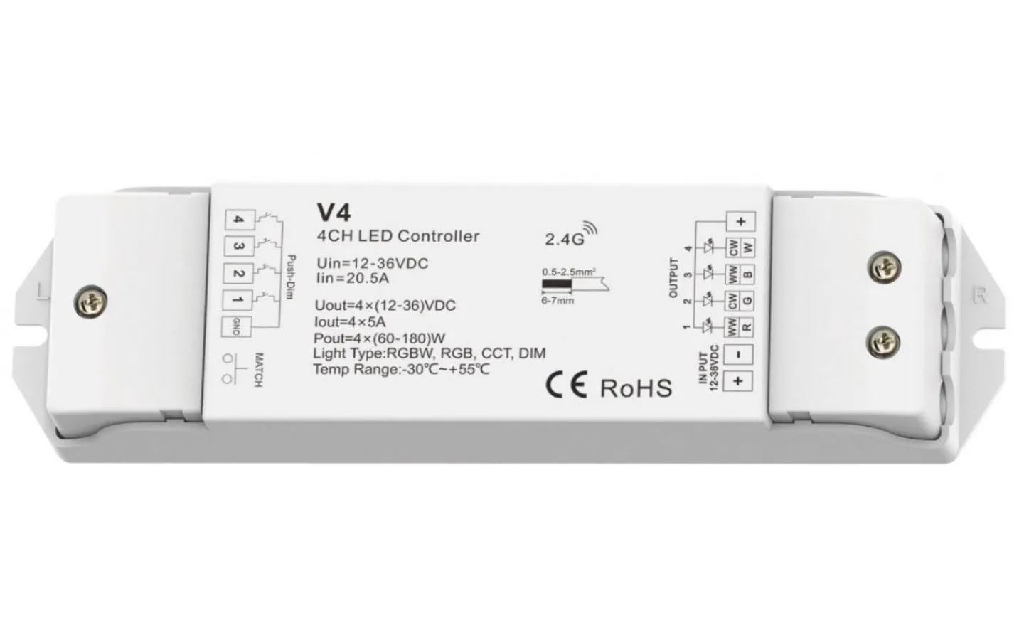 Dc Dimrar|Teralite Smarta Hem-TeraLite LED V4 Mottagare (passar till R6,R7,R8,T21,T22,T24)