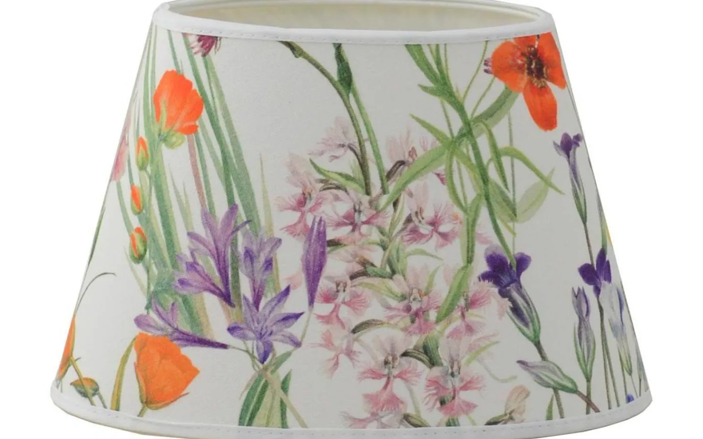 Ovala Lampskärmar|Mönstrade Lampskärmar-Hallbergs Wildflower Sunny Field Lampskärm Oval Offwhite 25cm