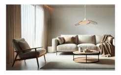Stora Taklampor Ø70-150 Cm < Cottex Wing Taklampa 80cm Natur/Vit