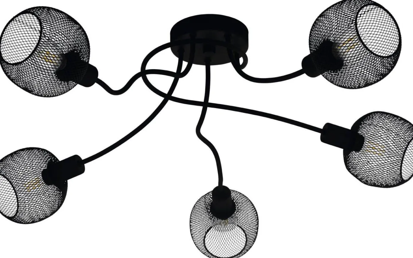 Plafonder-Eglo Wrington Plafond 76cm 5L Svart