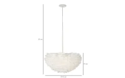 Stora Taklampor Ø50-69 Cm-Mauro Ferretti Xtreme Taklampa Fjädrar 60cm Vit