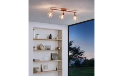 Avlånga Takspotlights|Takspot Med 3 Lampor-Eglo Zapata Takspotlight 52cm G9 LED 3000K 3x3W Koppar
