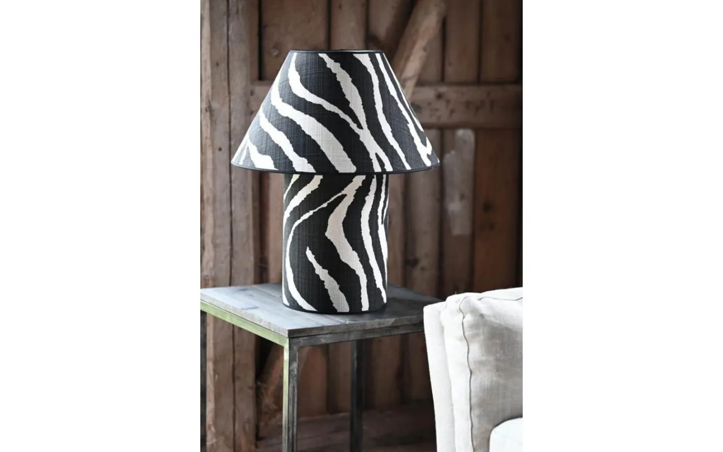 Bordslampor-Hallbergs Zebra Bordslampa 65cm Vit/Svart