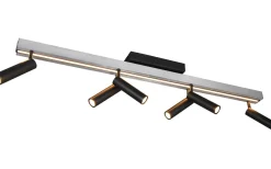 Avlånga Takspotlights|Takspot Med Minst 4 Lampor-Trio Lighting Zeno Spotlight LED 6-delat borstat aluminium/mattsvart