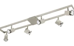 Avlånga Takspotlights|Takspot Med Minst 4 Lampor-Eglo Zeraco Takspotlight 94cm GU10 LED 3000K 6x4,6W Nickel