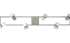 Avlånga Takspotlights|Takspot Med Minst 4 Lampor-Eglo Zeraco Takspotlight 94cm GU10 LED 3000K 6x4,6W Nickel