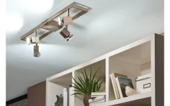 Avlånga Takspotlights|Takspot Med Minst 4 Lampor < Eglo Zeraco Takspotlight 70cm GU10 LED 3000K 4x4,6W Nickel